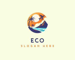 Holiday - Travel Sunset Island logo design