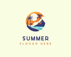 Travel Sunset Island logo design