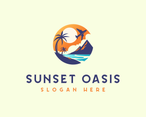 Travel Sunset Island logo design