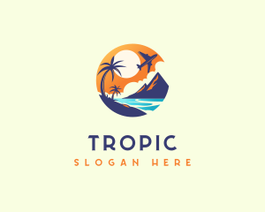 Travel Sunset Island logo design