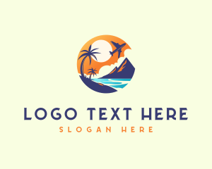 Sunset - Travel Sunset Island logo design