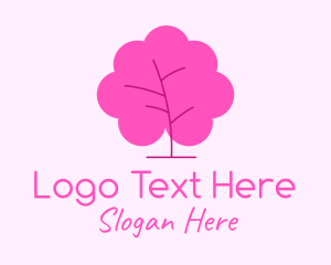 Pink - Minimalist Bush Tree logo design