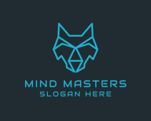 Head - Digital Head Wolf logo design
