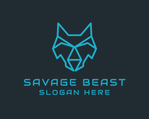 Digital Head Wolf logo design