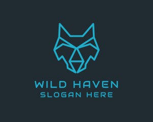 Digital Head Wolf logo design