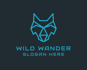 Digital Head Wolf logo design