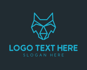 Head - Digital Head Wolf logo design