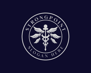 Health - Caduceus Staff Wings Hospital logo design