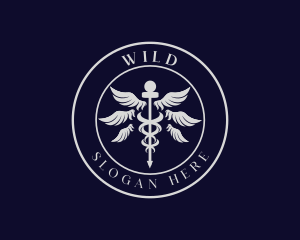 Staff - Caduceus Staff Wings Hospital logo design