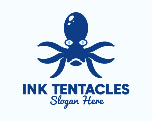 Tentacles - Blue Kraken Creature logo design
