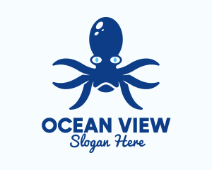 Blue Kraken Creature logo design