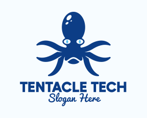 Tentacle - Blue Kraken Creature logo design