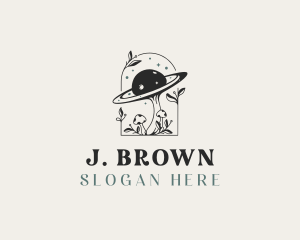 Shrooms - Saturn Mushroom Planet logo design