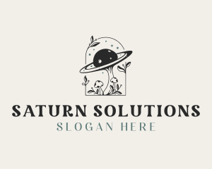 Saturn - Saturn Mushroom Planet logo design