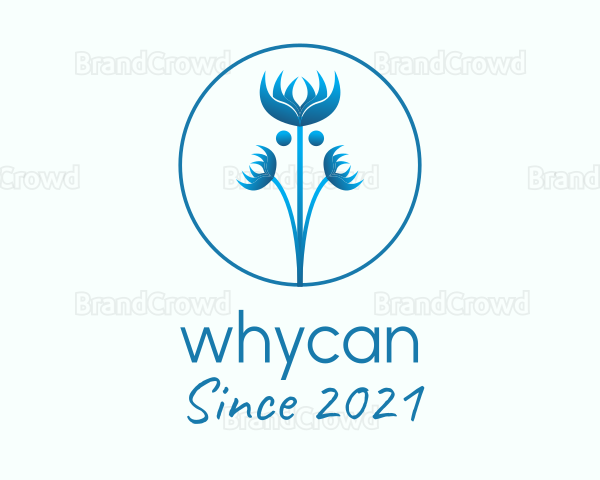 Blue Wild Flower Logo