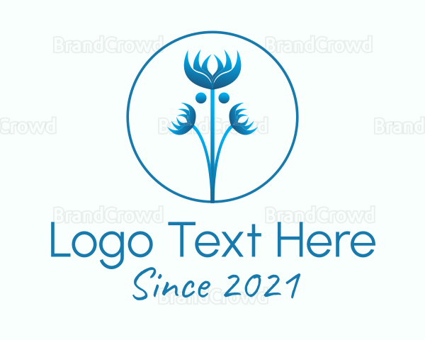 Blue Wild Flower Logo