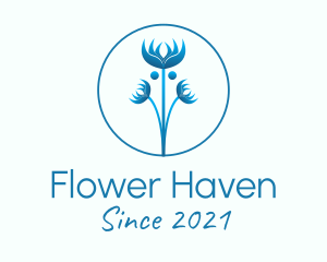 Blue Wild Flower logo design