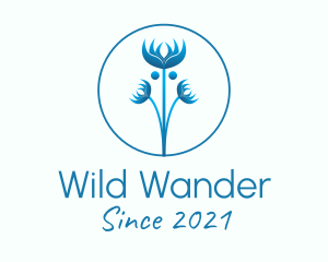 Blue Wild Flower logo design