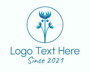 Landscape Designer - Blue Wild Flower logo design