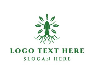 Sauna - Green Woman Tree logo design