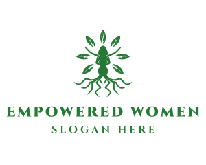 Green Woman Tree logo design