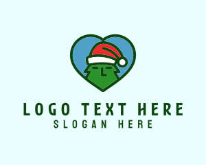 Gift Giving - Santa Christmas Tree logo design