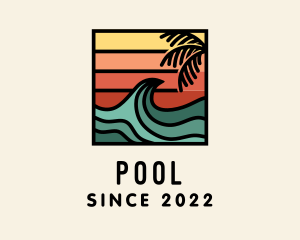 Summer Sunset Surf Wave  logo design