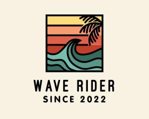 Surfing - Summer Sunset Surf Wave logo design
