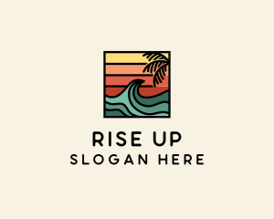 Summer Sunset Surf Wave  logo design