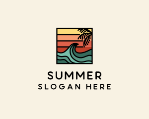 Summer Sunset Surf Wave  logo design