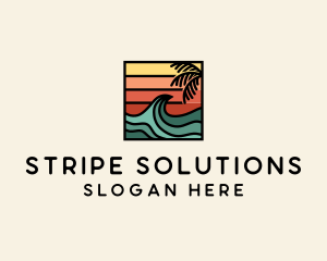 Summer Sunset Surf Wave  logo design