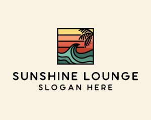 Summer Sunset Surf Wave  logo design