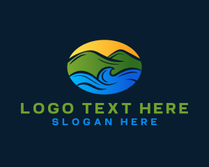 Land - Mountain Hill Ocean logo design