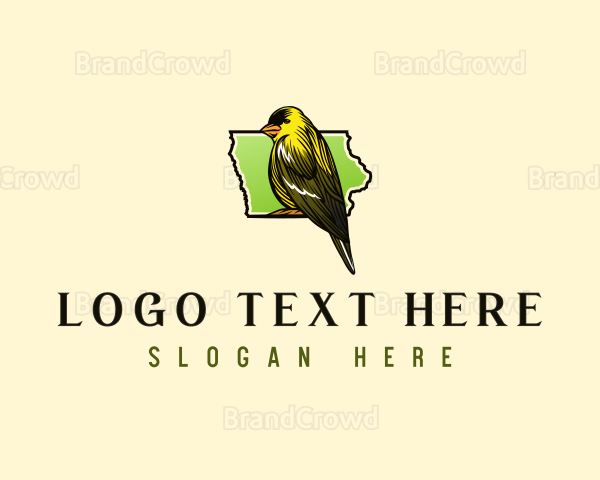 Iowa Goldfinch Bird Logo