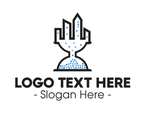 Timer - Hourglass Building City logo design