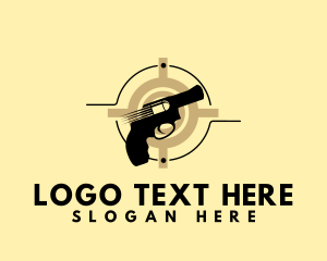 Handgun - Shooting Gun Target logo design