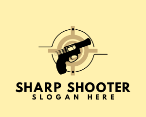 Gunman - Shooting Gun Target logo design