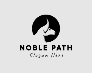 Noble Simple Bull Head logo design