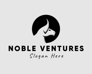 Noble Simple Bull Head logo design