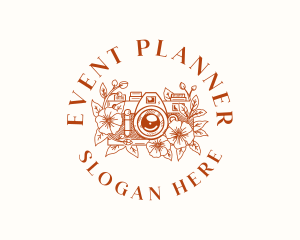 Photograher - Elegant Floral Camera logo design