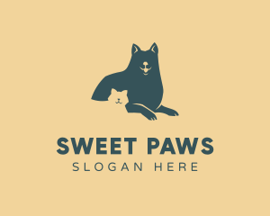 Adorable - Silhouette Dog Cat logo design