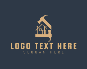 House Building Hammer Nail Logo