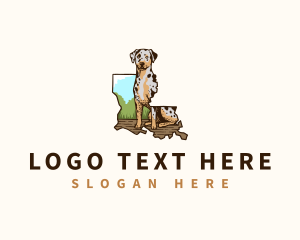 Catahoula Dog Louisiana logo design