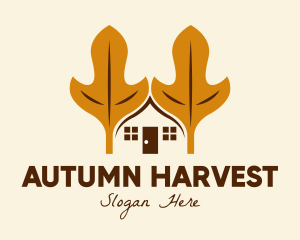 Autumn Leaf House  logo design