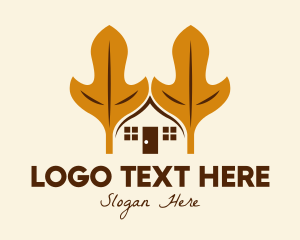 House Hunting - Autumn Leaf House logo design