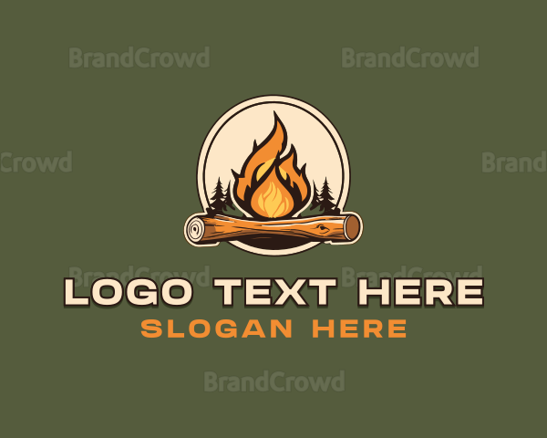 Outdoor Camping Bonfire Logo