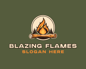 Outdoor Camping Bonfire  logo design