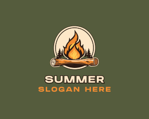 Outdoor Camping Bonfire  logo design