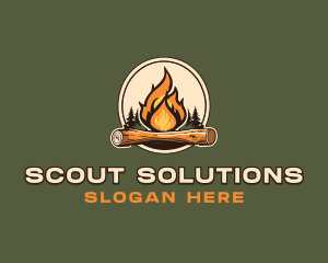 Scout - Outdoor Camping Bonfire logo design