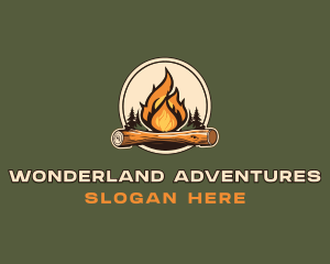 Outdoor Camping Bonfire  logo design